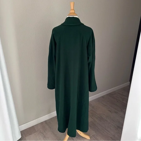 Casual Corner 100% Wool Dark Green Trench Over Coat - Picture 6 of 13